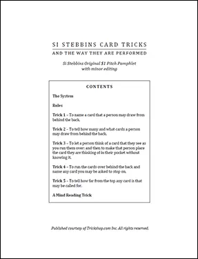Si Stebbins Pitch Pamphlet
